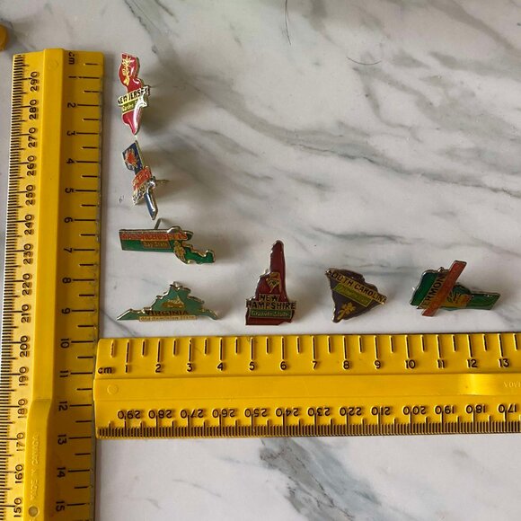 LOT OF 7 vintage USA state souvenir enamel pins - Picture 6 of 6